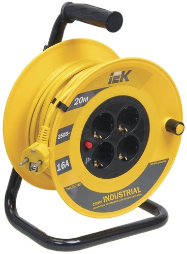 Удлинитель на катушке с заземлением IEK Industrial 4х20м 16А 3500Вт IP20 фото Удлинитель на катушке с заземлением IEK Industrial 4х20м 16А 3500Вт IP20 картинка